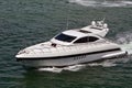 Luxury Motor Yacht Cruising on Biscayne Bay Royalty Free Stock Photo