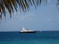 A luxury motor yacht near the beach