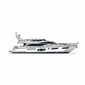 Luxury Motor Yacht Vector Illustration Isolated on White Royalty Free Stock Photo