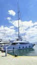 luxury motor yachts at marina Zeas, Piraeus, Greece Royalty Free Stock Photo