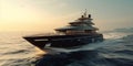 Luxury motoryacht on sea Royalty Free Stock Photo