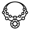 Luxury necklace icon, outline style