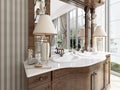 Luxury neoclassical furniture in modern style in the bathroom.