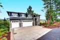 Luxury new construction home with stone veneer siding. Royalty Free Stock Photo