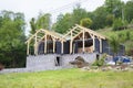 Luxury new house being built in rural countryside Royalty Free Stock Photo