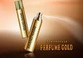 Luxury new perfum cosmetic 3d gold