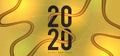 Luxury new year 2020 with fluid gold colors. Vector illustration eps 10 Royalty Free Stock Photo