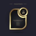 Luxury number 03 Level, option, chart, workstep, Premium multipurpose for levels Infographic Vector concept design, gold step,