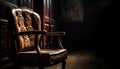 Luxury old fashioned armchair, comfortable leather seat generated by AI Royalty Free Stock Photo