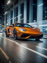 Luxury orange sport car Royalty Free Stock Photo