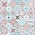 Luxury oriental tile seamless pattern. Colorful floral patchwork background. Royalty Free Stock Photo