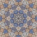 Luxury oriental tile seamless pattern floral background. Mandala boho chic style Royalty Free Stock Photo