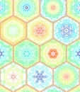 Luxury oriental tile seamless pattern. Colorful floral patchwork background. Mandala boho chic style. Rich flower Royalty Free Stock Photo