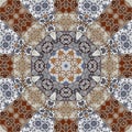 Luxury oriental tile seamless pattern floral background. Mandala boho chic style Royalty Free Stock Photo