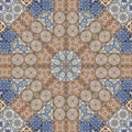 Luxury oriental tile seamless pattern floral background. Mandala boho chic style Royalty Free Stock Photo