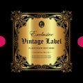 Luxury ornamental gold label - vector design