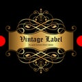 Luxury ornamental gold label - vector design