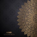 Luxury ornamental mandala design background in gold color