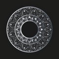 Luxury ornamental mandala design background in silver color Royalty Free Stock Photo