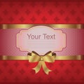 Luxury ornamental Royal Red Background with golden Ribbon
