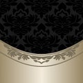 Luxury ornate black Background with elegant silver Border
