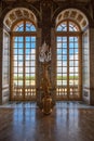 Luxury palace glass windows in Versailles palace, France