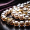 luxury pearl necklace close-up rare precious stone.