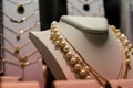 Luxury pearl necklace for sale in the jewelry store