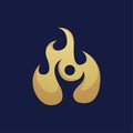 Luxury People Fire Logo Design Template