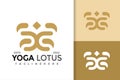 Luxury People Yoga Lotus Modern Logo Design Vector Template