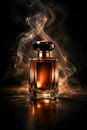 Luxury Perfume Bottle With Dramatic Smoke And Dark Elegant Studio Lighting Royalty Free Stock Photo