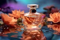 Luxury perfume bottle. Expensive fragrance in the spotlight. Royalty Free Stock Photo