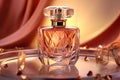 Luxury perfume bottle. Expensive fragrance in the spotlight. Royalty Free Stock Photo