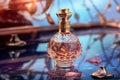 Luxury perfume bottle. Expensive fragrance in the spotlight. Royalty Free Stock Photo