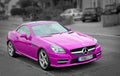 Luxury pink mercedes slk200 car