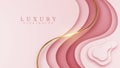 Luxury pink pastel abstract background combine with golden lines element , Illustration from vector about modern template deluxe Royalty Free Stock Photo