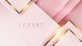 Luxury pink pastel abstract background combine with golden lines element , Illustration from vector about modern template deluxe Royalty Free Stock Photo