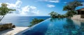 Luxury Pool Infinity Pool Blending With The Endless Caribbean Horizon Royalty Free Stock Photo
