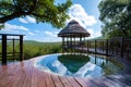 luxury pool, South Africa Kwazulu natal, luxury safari lodge in the bush Royalty Free Stock Photo