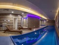 Luxury Pool and Tub in Modern Attractive Spa Center Royalty Free Stock Photo