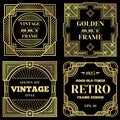 Luxury poster vector design with gold frames in art deco old classic style