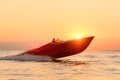 Powerboat at sunrise Royalty Free Stock Photo