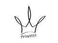 Luxury, premium, deluxe sign. Hand drawn crown