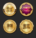 Luxury premium golden badges and labels Royalty Free Stock Photo