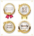 Luxury premium golden badges and labels set