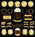 Luxury premium golden badges and labels set