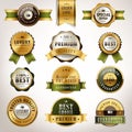 Luxury premium quality golden labels collection Royalty Free Stock Photo