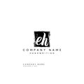 EH initial handwritten logo vector in the black background Royalty Free Stock Photo