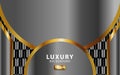 Luxury premium silver abstract vector background with gold line.Overlap layers with paper effect. digital template. Realistic