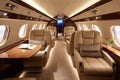 Luxury private jet interior. Generative AI Royalty Free Stock Photo